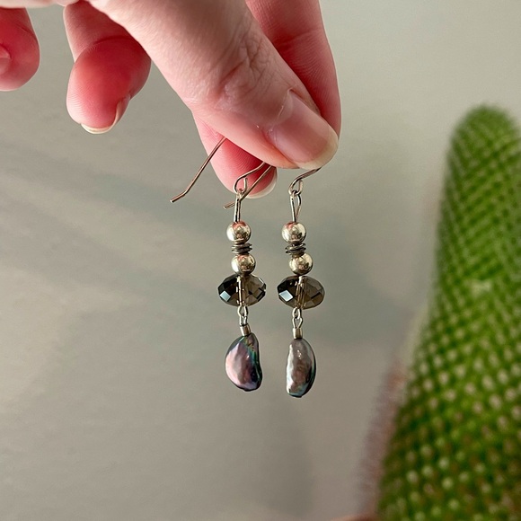 handmade Jewelry - Handmade Sterling Silver 925 & Freshwater Pearl Dangle Earrings